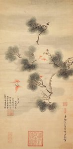 松枝中的五只蝙蝠，1844年 作者 中文学校