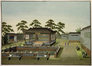 花园场景，1820  -  40（纸上wc） 作者 中文学校