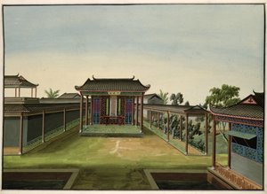花园场景，1820  -  40（纸上wc） 作者 中文学校