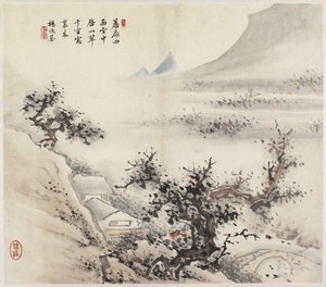 风景（纸上的墨水和颜色） 作者 中文学校