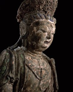 金代禅修中的大坐菩萨（1115-1234）（木材和颜料）（细节）（见206544）