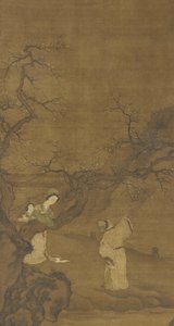 男人和女人享受梅花，明清时期，15-18世纪