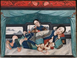 1870年左右，有婴儿和女服务员的哺乳母亲 作者 中文学校