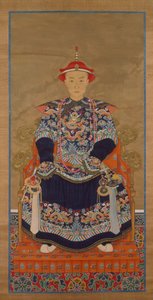 干隆皇帝作为一个年轻人的画象，垂悬的滚动 作者 中文学校