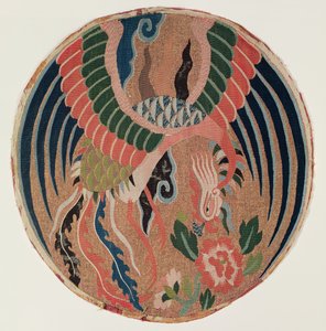Roundel与凤凰和牡丹（挂毯，丝绸和包金） 作者 中文学校