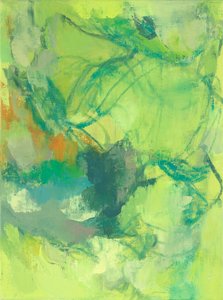 抽象构图，有机/花园系列 II，2022 年（亚麻画布油画） 作者 曹庆芬