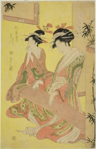 模仿七圣的美人--年轻歌妓选》（Shichi kenjin yatsushi bijin shinzo zoroe）：松屋的宫川 作者 Chobunsai eisi