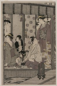 《源氏物语》，《雅致的现代服饰》系列中的牵牛花c。 1790年。 作者 Chobunsai eisi