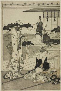 须磨，选自 "源氏物语的时尚模仿（Furyu yatsushi Genji）"系列 作者 Chobunsai eisi