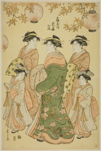荻屋的宫女花姬与吉野和辰田的侍童 作者 Chobunsai eisi