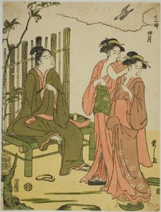 第四个月（Shigatsu），选自 "十二个月（Juni toki）"系列 作者 Chobunsai eisi