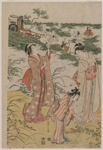 1790年代初，女性在秋高地上追逐Cri。 作者 Chobunsai eisi