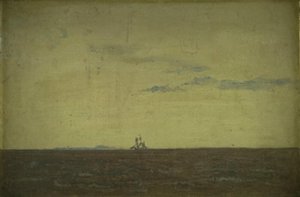 海景画。夕阳下的天空 作者 克里斯汀·科布（ChristenKøbke）