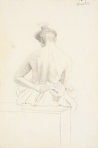 从后面看坐着的女模特 作者 克里斯汀·科布（ChristenKøbke）