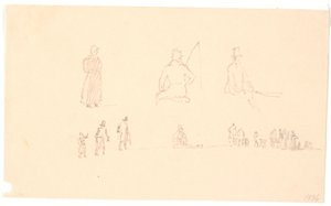 两排人物素描 作者 克里斯汀·科布（ChristenKøbke）
