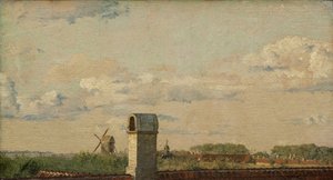 望着城堡的Toldbodvej窗外景色，摄于1833年
