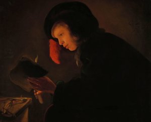 烛光青年 作者 克里斯蒂安·扬斯（Christiaen Jansz）。花洒类型