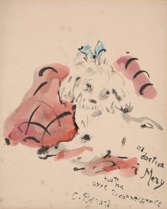 Petit chien（右图）（纸上油画棒、水彩、毛笔和墨水） 作者 克里斯蒂安·贝拉尔
