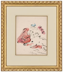 Petit chien（右图）（纸上油画棒、水彩、毛笔和墨水） 作者 克里斯蒂安·贝拉尔