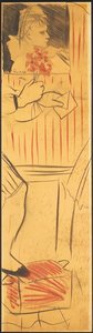 三联画（恋人场景图）（纸上铅笔）（另见 742028-30） 作者 克里斯蒂安·贝拉尔