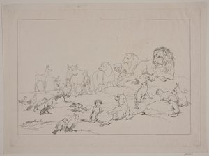 动物们的集合。 “Reineke Fuchs”的插图