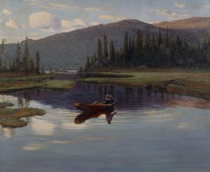 Fra Jupsjoen，或 Jupsea，约 1905 年（布面油画） 作者 克里斯蒂安·埃里克森·斯克雷德斯维格
