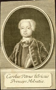 1728-1762年荷尔斯泰因-戈托普公爵卡尔-彼得-乌尔里希的肖像，1734年。 作者 克里斯蒂安·弗里德里希·弗里茨奇