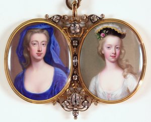 Lady Henrietta Cavendish Holles Harley和她的女儿Margaret（珐琅）（另见3076141） 作者 克里斯蒂安·弗里德里希·辛克