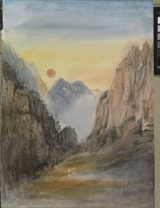 粉阳（金）黄山，2015（纸上水彩） 作者 克里斯蒂安·福尔