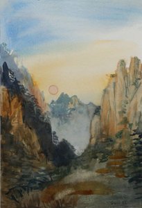 粉阳-黄山，2015（纸上水彩） 作者 克里斯蒂安·福尔