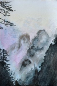 开始相信（粉红色），2015（纸上水彩）