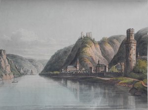 上韦瑟尔的景色。摘自：从门茨到科隆的莱茵河沿岸风景游览，1820年。 作者 小克里斯蒂安·乔治·舒茨