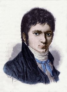 路德维希·范·贝多芬 (Ludwig van Beethoven) (1770-1827)，德国音乐家，创作于 1802 年。莫雷尔从霍恩曼的微型版画中雕刻而成。 作者 克里斯蒂安·霍恩曼