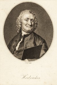 Arnold Houbracken 的椭圆形肖像，荷兰画家和荷兰黄金时代画家的传记作者