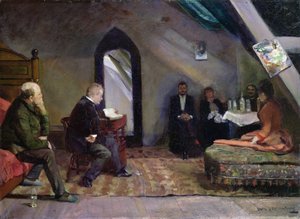 在工作室阅读 作者 克里斯蒂安·克罗格（Christian Krohg）