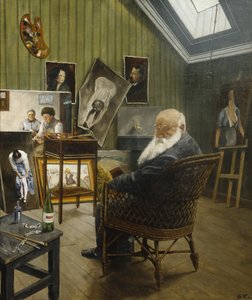 工作室中的自画像（布面油画） 作者 克里斯蒂安·克罗格（Christian Krohg）