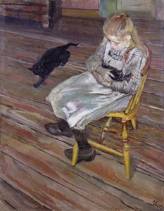 养猫的女孩 作者 克里斯蒂安·克罗格（Christian Krohg）