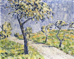 秋天的风景； Herbstlandschaft，约1907年（布面油画） 作者 克里斯蒂安·罗夫斯