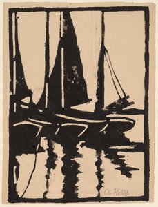 港湾中的帆船，1905-1910。 作者 克里斯蒂安·罗夫斯