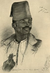 阿卜杜勒，埃及阿斯旺酒店的服务员，1898年。   作者 克里斯蒂安·威廉·艾尔斯