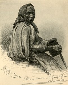 美国内华达州瓦兹沃斯的美国原住民老年妇女，1898年。  