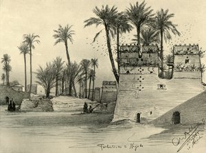 埃及纳加达的房屋，1898年。   作者 克里斯蒂安·威廉·艾尔斯