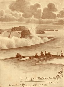 尼亚加拉大瀑布，来自加拿大瀑布景区，1898年。   作者 克里斯蒂安·威廉·艾尔斯