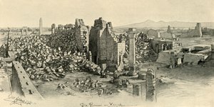 埃及卡纳克的废墟庙宇，1898年。 作者 克里斯蒂安·威廉·艾尔斯