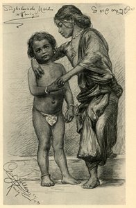 僧伽罗女孩，康提，锡兰，1898。 作者 克里斯蒂安·威廉·艾尔斯