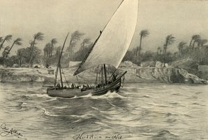 来自北方的尼罗河风暴，埃及，1898年。   作者 克里斯蒂安·威廉·艾尔斯