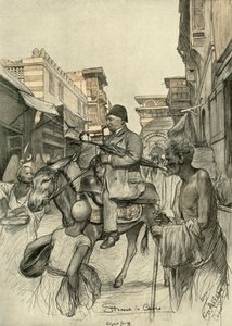 开罗的街道，1898年。 作者 克里斯蒂安·威廉·艾尔斯
