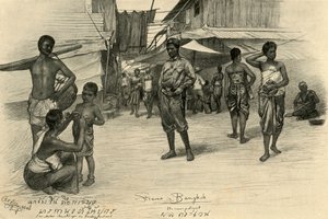 街景，曼谷，暹罗，1898年。  