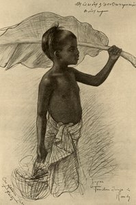 泰米尔男孩，康提，锡兰，1898年。 作者 克里斯蒂安·威廉·艾尔斯