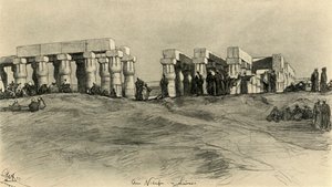 埃及卢克索的神庙遗址，1898年。   作者 克里斯蒂安·威廉·艾尔斯